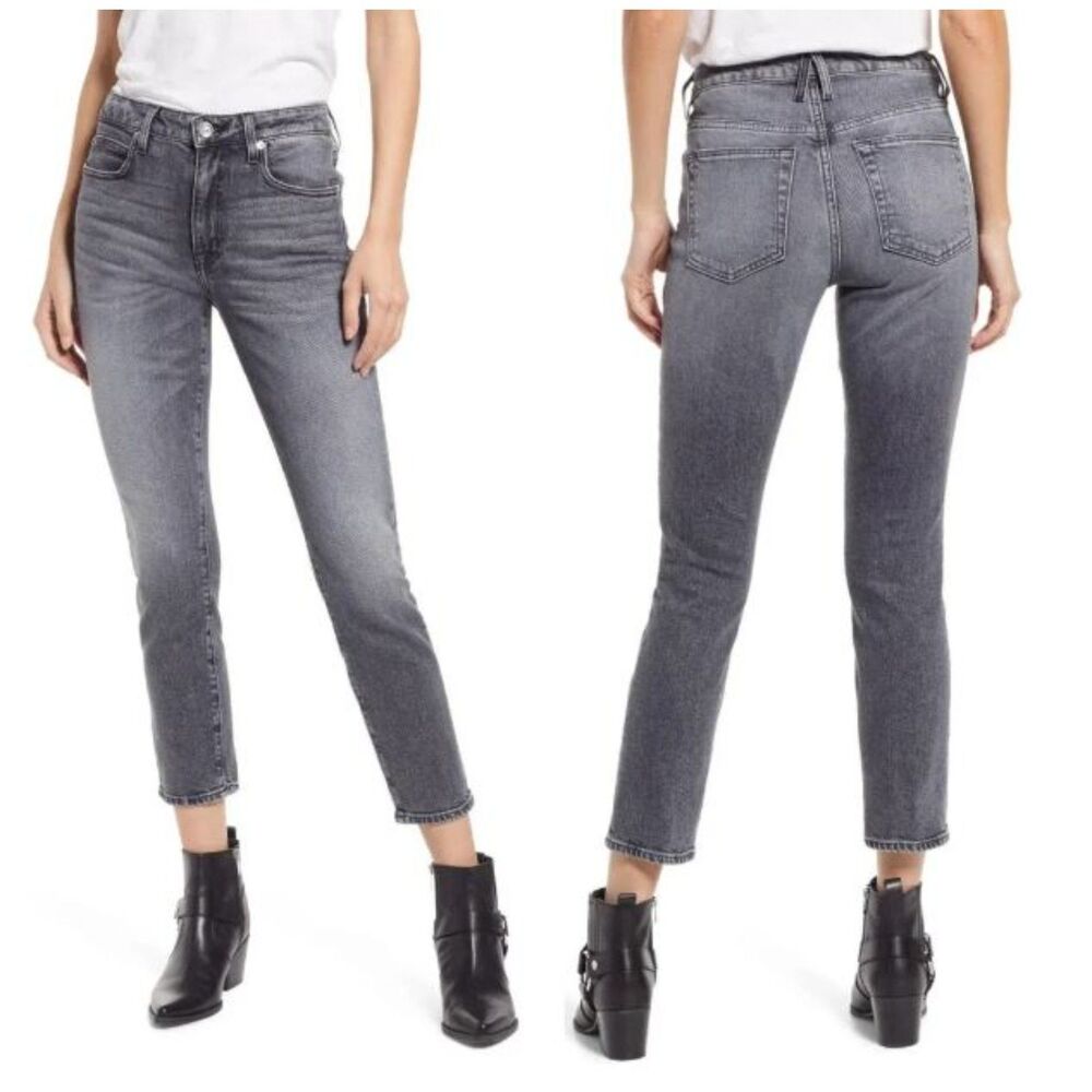 SLVRLAKE Lou Lou High Waist Slim Leg Jeans in Gray Size 25